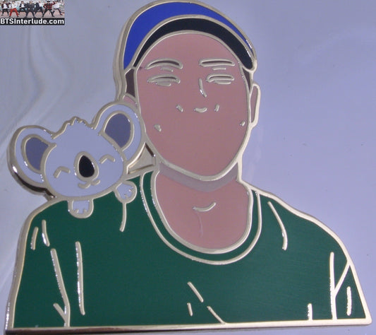 BTS PIN ENAMEL BT21 GOLD KOYA ON RM SHOULDER KIM NAMJOON BADGE BUTTON