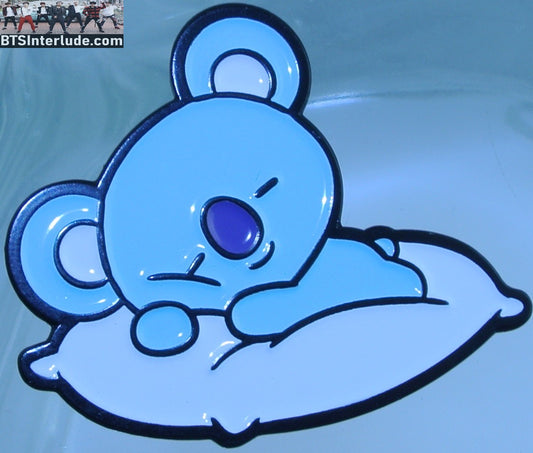 BTS PIN ENAMEL BT21 GUNMETAL KOYA SLEEPING PILLOW RM KIM NAMJOON OFFICIAL MERCHANDISE BADGE BUTTON