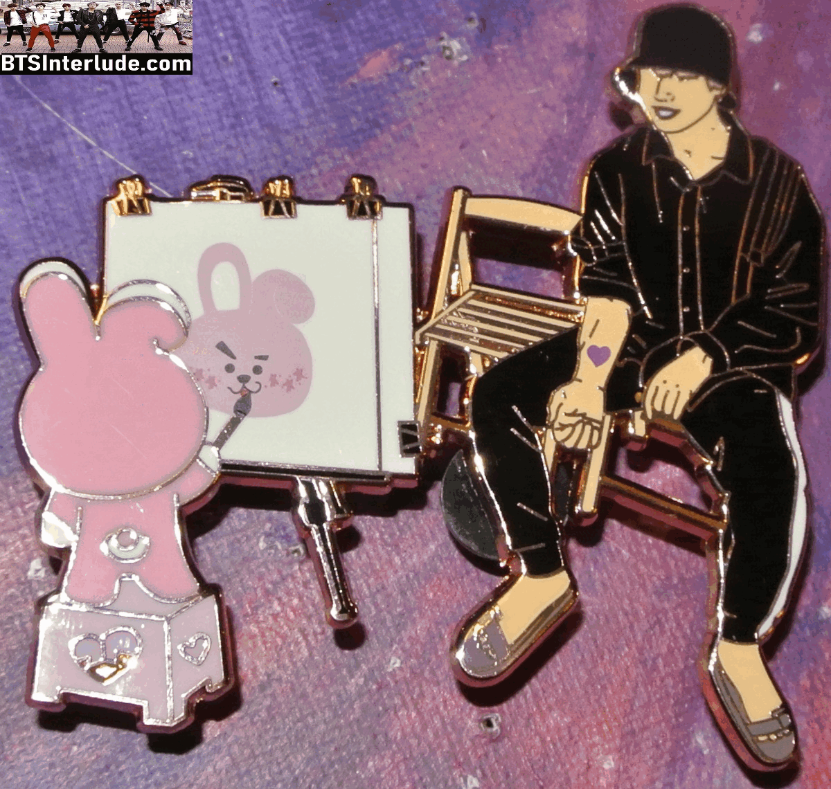 BTS PIN ENAMEL ROSE GOLD COPPER JEON JUNGKOOK 전정국 BT21 COOKY PAINTING JK HAPPIPOP PINS BADGE BUTTON