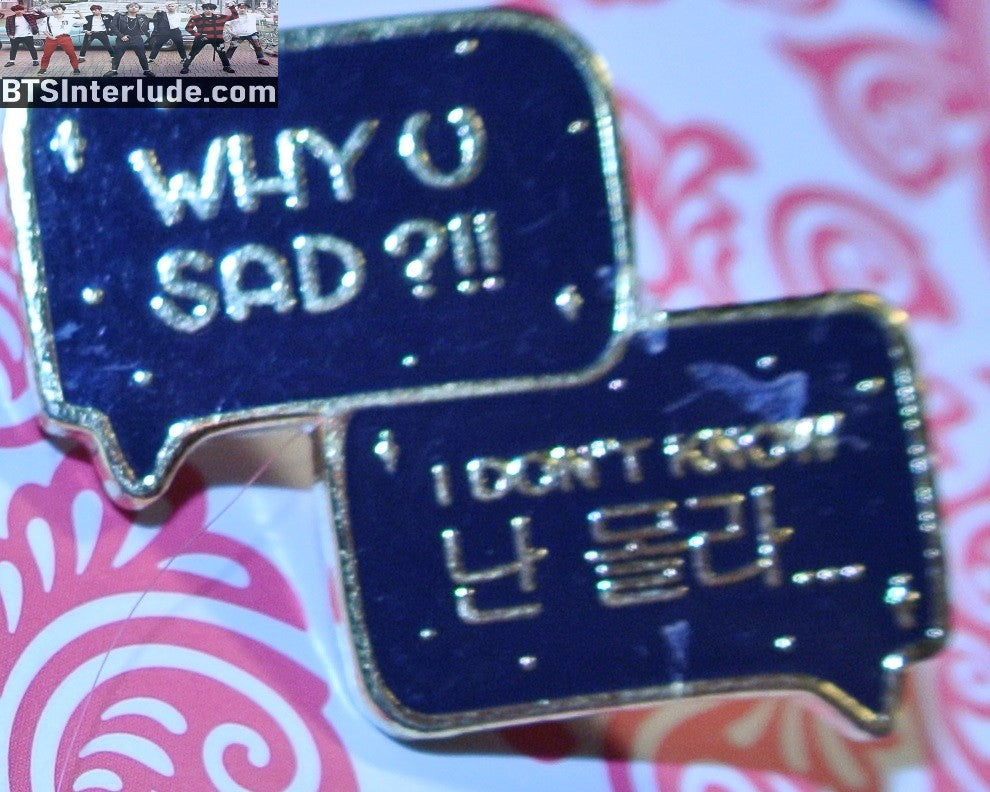 BTS PIN ENAMEL GOLD GROUP FAKE LOVE WHY U SAD JUNGKOOK V JIMIN RM J-HOPE SUGA JIN BADGE BUTTON