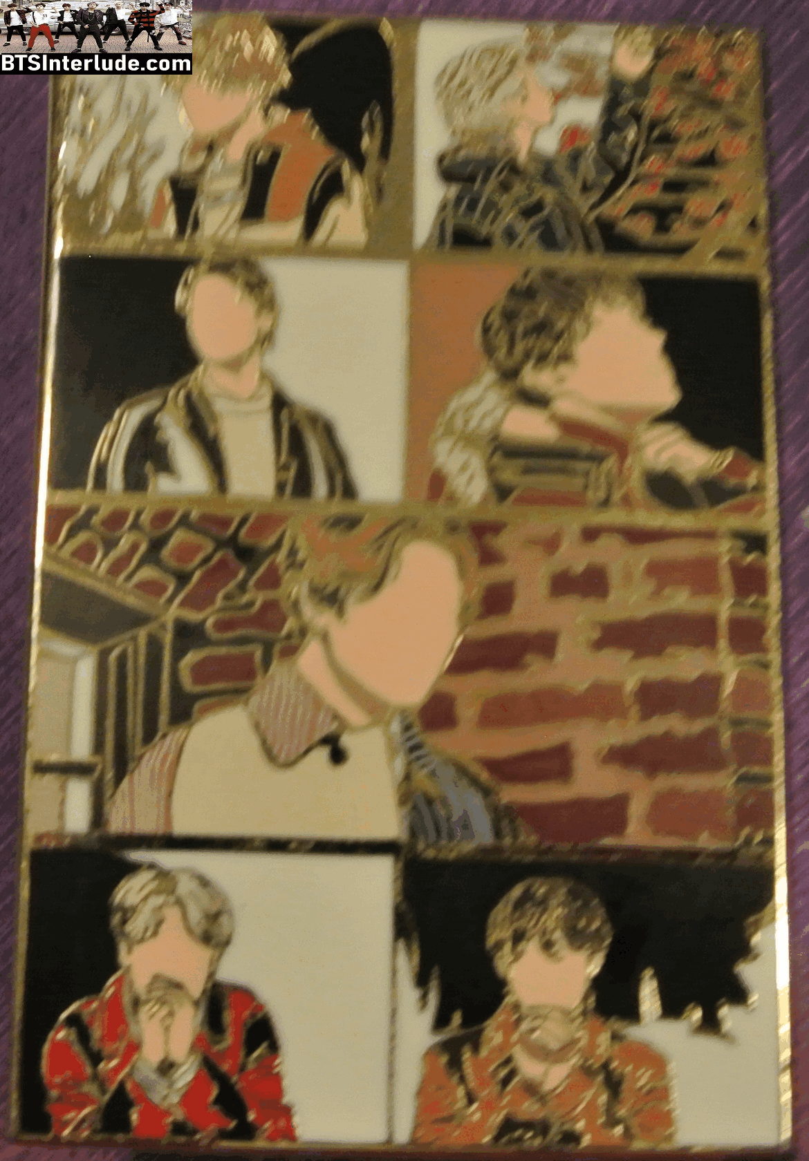 BTS PIN ENAMEL GOLD GROUP 7 FRAMES 방탄소년단 JUNGKOOK V JIMIN RM J-HOPE SUGA JIN BADGE BUTTON