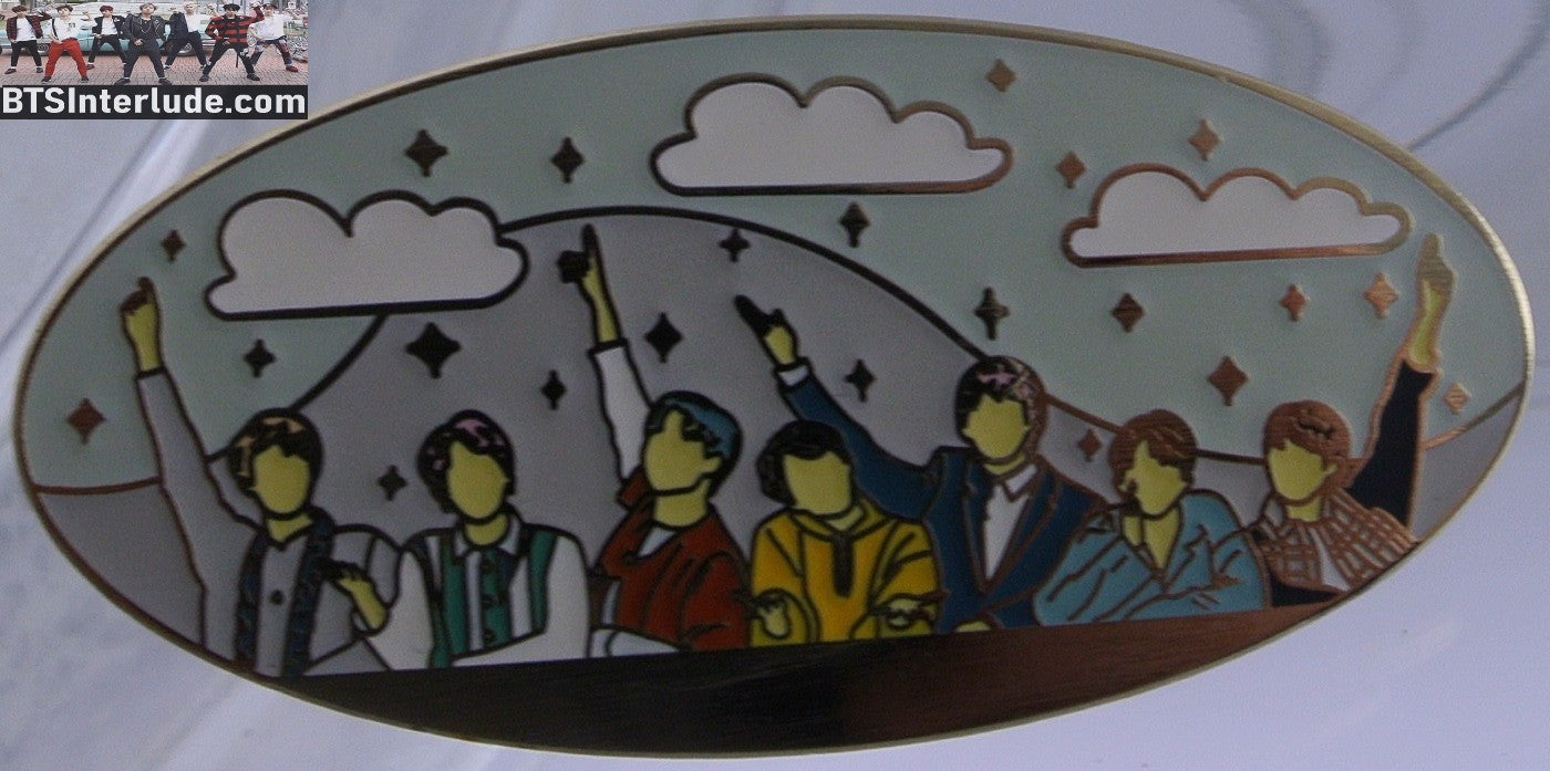BTS PIN ENAMEL GOLD GROUP EUPHORIA MUSIC VIDEO OVAL JUNGKOOK V JIMIN RM J-HOPE SUGA JIN BADGE BUTTON