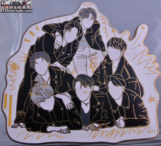BTS PIN ENAMEL GOLD GROUP MOTS 7 MAP OF THE SOUL 7 XL JUNGKOOK V JIMIN RM J-HOPE SUGA JIN BADGE BUTTON