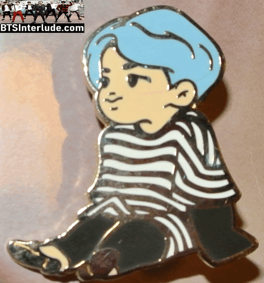 BTS PIN ENAMEL GOLD PARK JIMIIN 박지민 BLUE HAIR STRIPED SHIRT NIIKOCHU PINS BADGE BUTTON