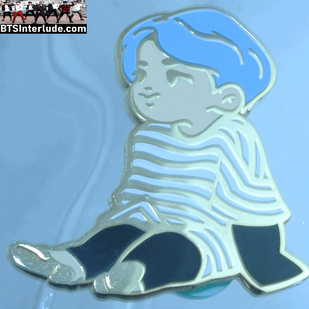 BTS PIN ENAMEL GOLD PARK JIMIIN 박지민 BLUE HAIR STRIPED SHIRT NIIKOCHU PINS BADGE BUTTON
