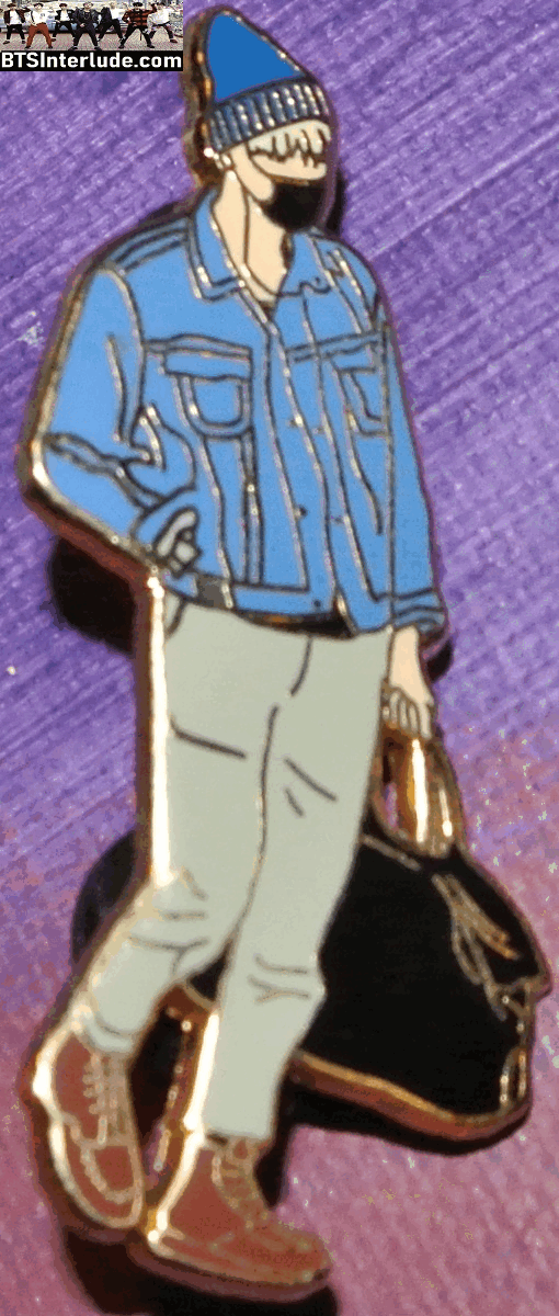 BTS PIN ENAMEL GOLD PARK JIMIIN 박지민 AIRPORT FASHION DENIM JACKET MASK WILDXEL PINS BADGE BUTTON