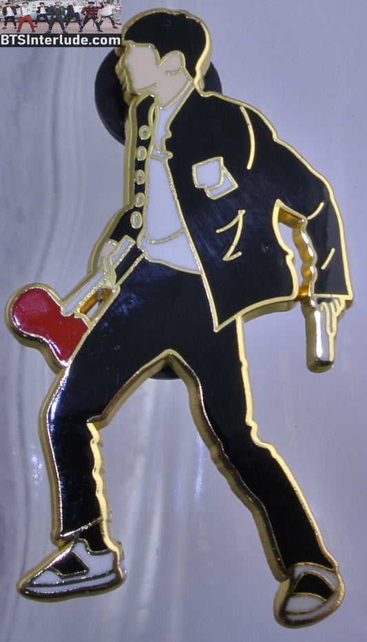 BTS PIN ENAMEL GOLD JIN KIM SEOKJIN 김석진 BLACK SUIT RED HEART HAMMER WILDXEL PINS BADGE BUTTON