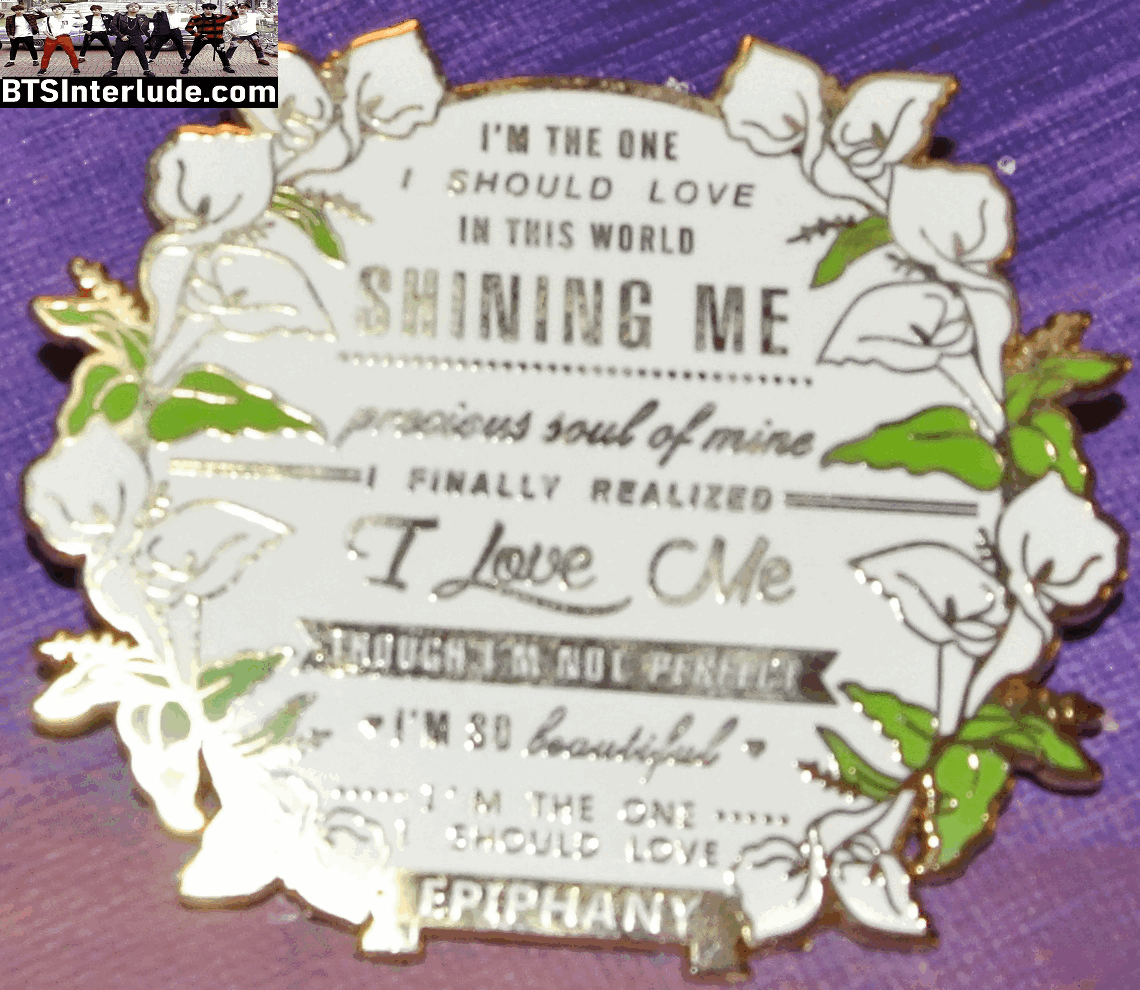 BTS PIN ENAMEL GOLD JIN KIM SEOKJIN 김석진 EPIPHANY LYRICS WHITE ANTARES PINS BUTTON BADGE