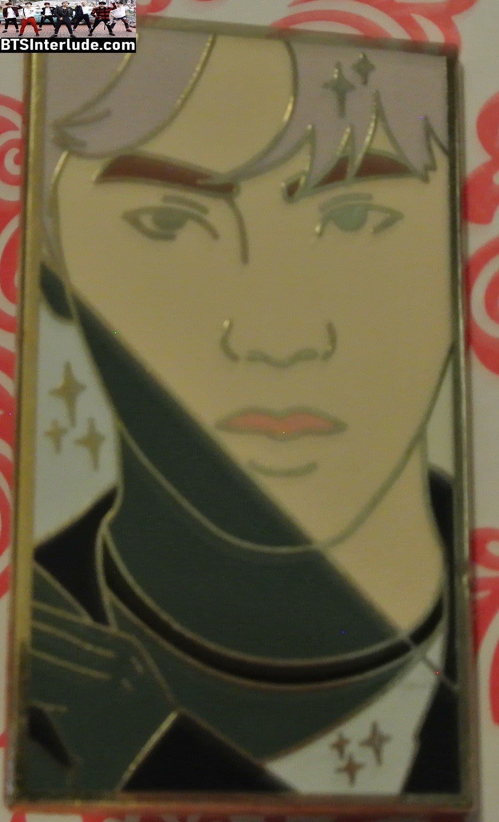 BTS PIN ENAMEL GOLD JIN KIM SEOKJIN 김석진 GLASS LOVE YOURSELF ERA STARSTRUCK PINS BADGE BUTTON
