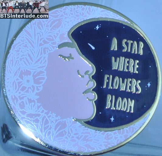 BTS PIN ENAMEL GOLD JIN KIM SEOKJIN 김석진 MOON THEME LYRICS PROFILE HALF MOON SPRING BEE PINS BADGE BUTTON