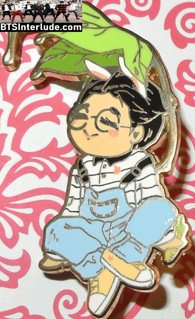 BTS PIN ENAMEL GOLD JEON JUNGKOOK 전정국 OVERALLS CHIBI BUNNY EARS RUN BTS EPISODE MANQCHI PINS BADGE BUTTON