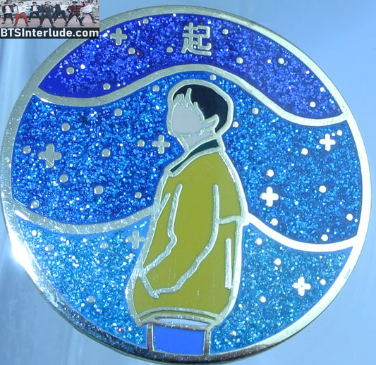 BTS PIN ENAMEL GOLD JEON JUNGKOOK 전정국 EUPHORIA MUSIC VIDEO YELLOW JACKET BLUE GLITTER ZOMG BUNNIE PINS BADGE BUTTON
