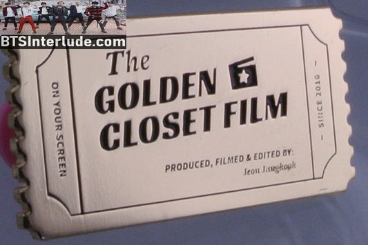 BTS PIN ENAMEL GOLD JEON JUNGKOOK 전정국 GOLDEN CLOSET FILMS TICKET LAZY MOM PINS BADGE BUTTON