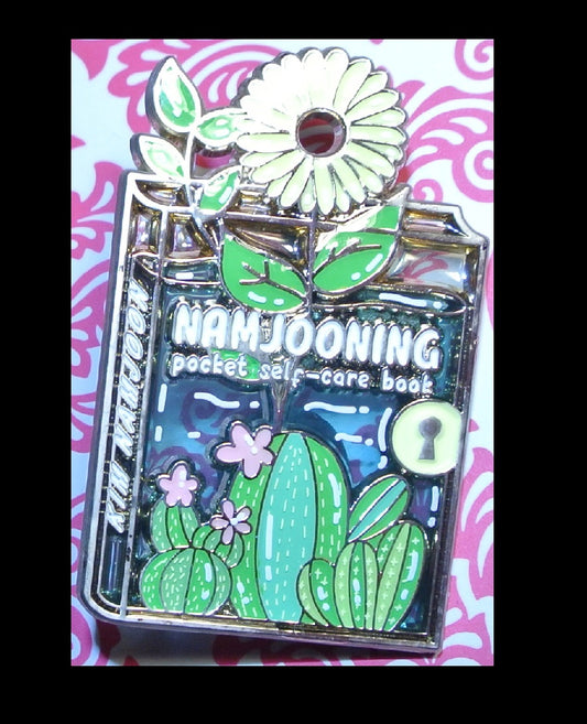 BTS PIN ENAMEL GOLD RM KIM NAMJOON 김남준 NAMJOONING BOOK SUNFLOWER BADGE BUTTON
