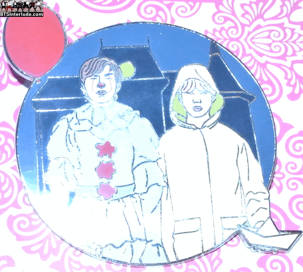 BTS PIN ENAMEL GOLD SUB-UNIT V KIM TAEHYUNG PARK JIMIN VMIN IT STEPHEN KING BADGE BUTTON