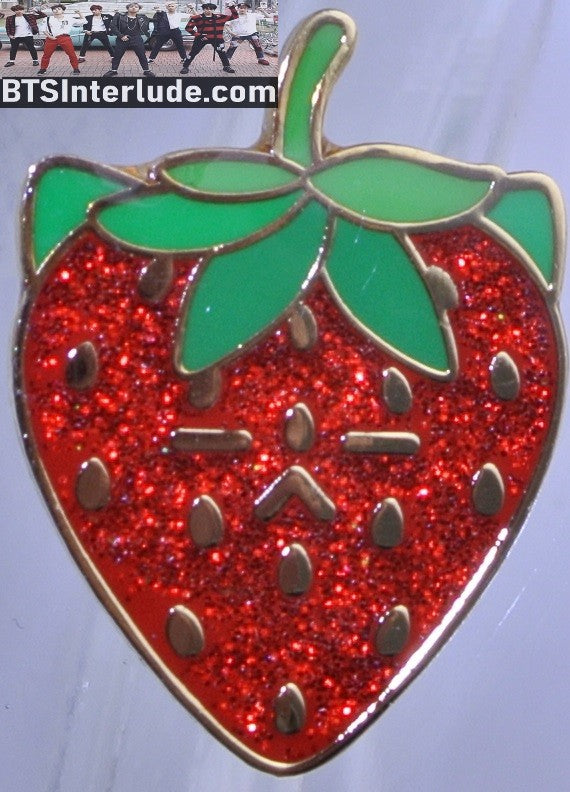 BTS PIN ENAMEL GOLD SUGA MIN YOONGI 민윤기 STRAWBERRY MOONGI PINS BADGE BUTTON