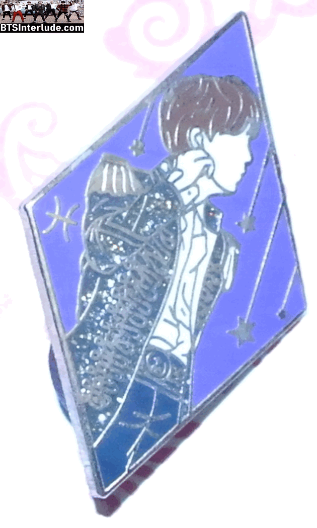 BTS PIN ENAMEL GOLD SUGA MIN YOONGI 민윤기 BLACK MARCHING JACKET DIAMOND BADGE BUTTON