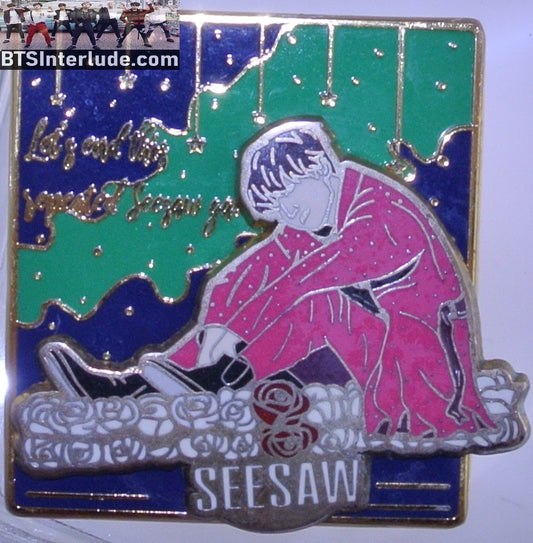 BTS PIN ENAMEL GOLD SUGA MIN YOONGI 민윤기 SLIDER ROCKER SEESAW LYRICS BADGE BUTTON