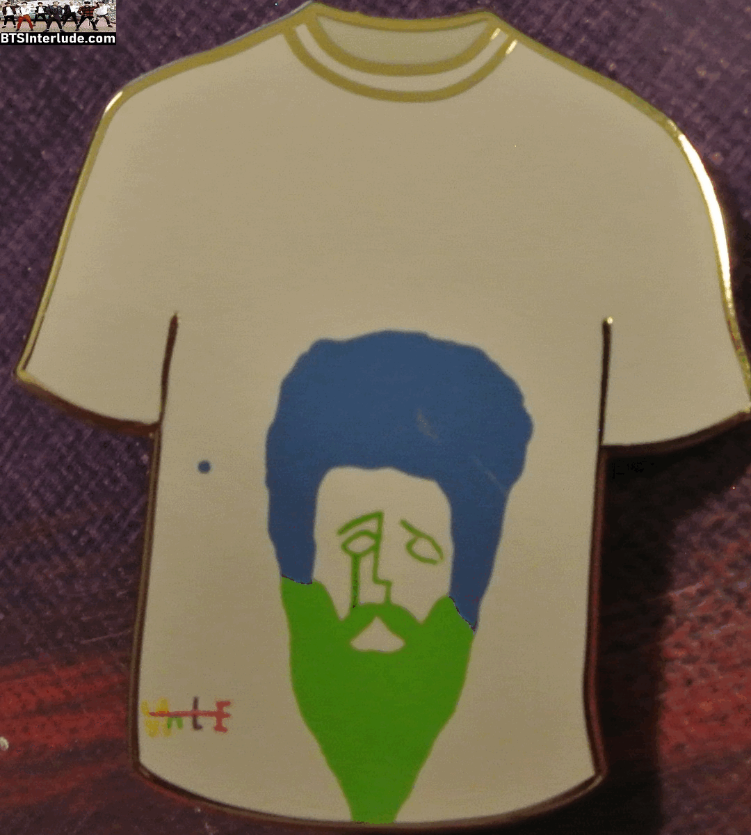 BTS PIN ENAMEL GOLD V KIM TAEHYUNG 김태형 5TH MUSTER V DESIGNED T SHIRT JOYCE'S PINS BADGE BUTTON