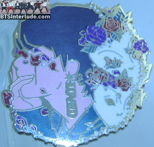 BTS PIN ENAMEL GOLD V KIM TAEHYUNG 김태형 SINGULARITY MASK ROSES PROFILE BADGE BUTTON