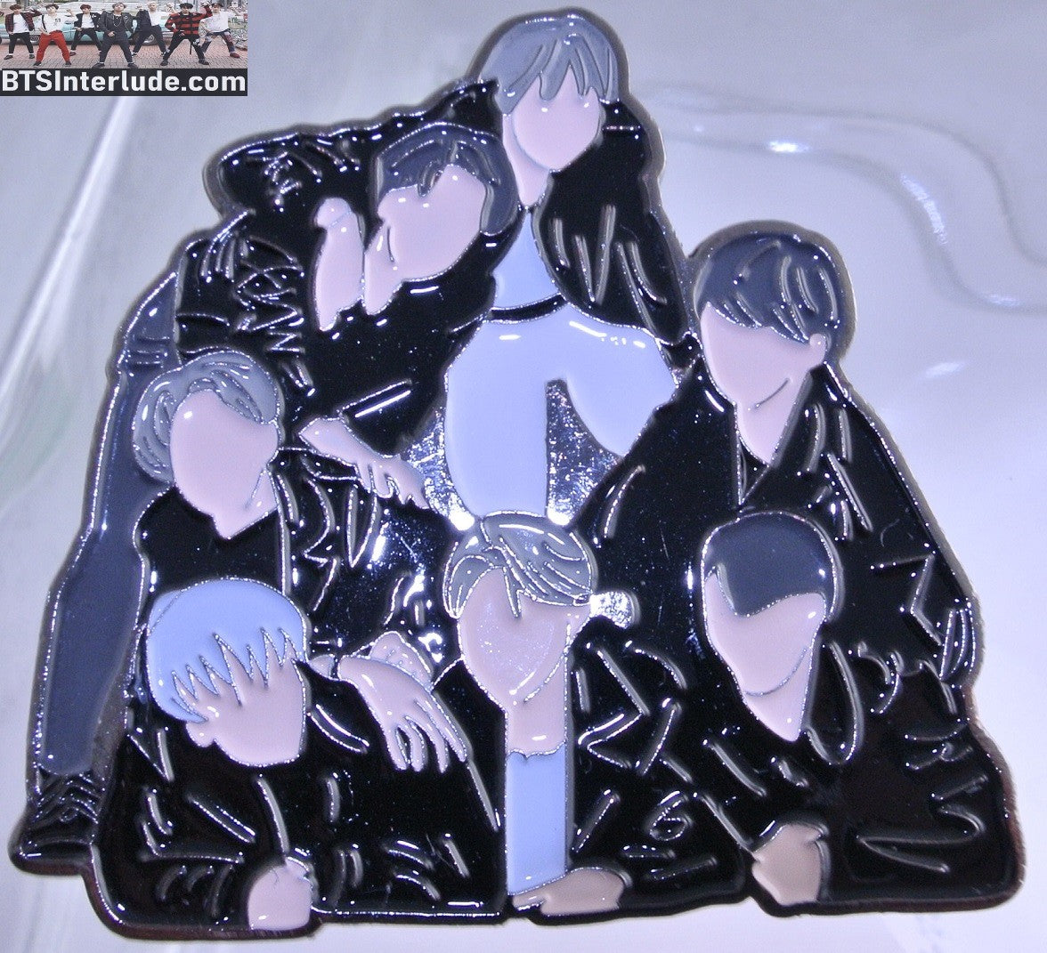 BTS PIN ENAMEL GUNMETAL GROUP MOTS 7 MAP OF THE SOUL SOFT ENAMEL JUNGKOOK V JIMIN RM J-HOPE SUGA JIN BADGE BUTTON