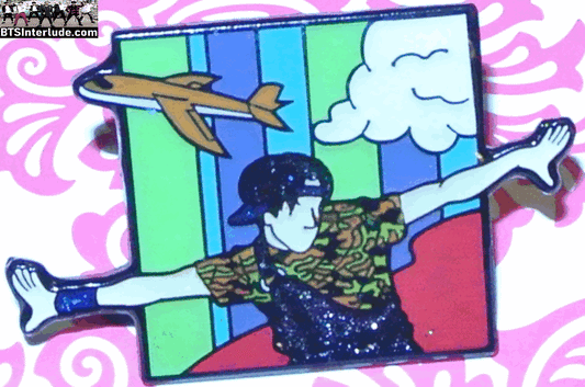 BTS PIN ENAMEL GUNMETAL J-HOPE JUNG HOSEOK 정호석 AIRPLANE SMALL BADGE BUTTON