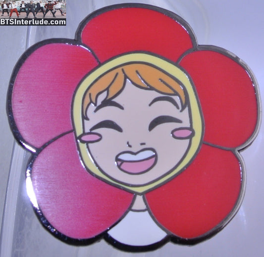 BTS PIN ENAMEL GUNMETAL J-HOPE JUNG HOSEOK 정호석 RED FLOWER HEAD DRESS COSTUME BADGE BUTTON