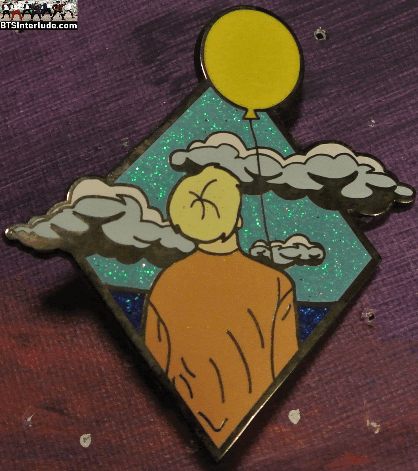 BTS PIN ENAMEL GUNMETAL PARK JIMIIN 박지민 SERENDIPITY THEME BACK BALLOON DIAMOND VERY NICE PINS BADGE BUTTON