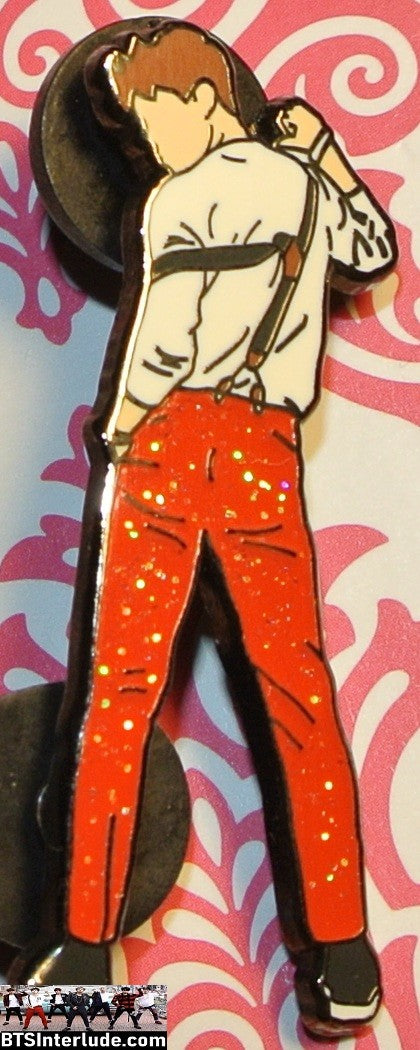 BTS PIN ENAMEL GUNMETAL PARK JIMIIN 박지민 WAR OF HORMONE BACK RED GLITTER PINS OVER FLOWERS BADGE BUTTON