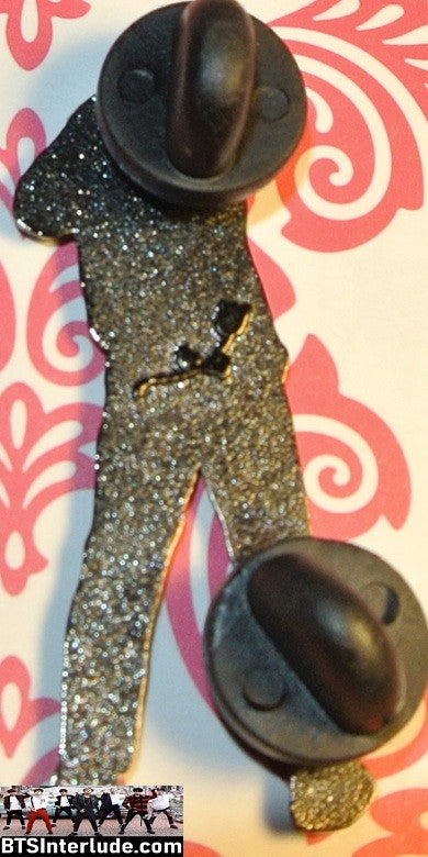BTS PIN ENAMEL GUNMETAL PARK JIMIIN 박지민 WAR OF HORMONE BACK RED GLITTER PINS OVER FLOWERS BADGE BUTTON