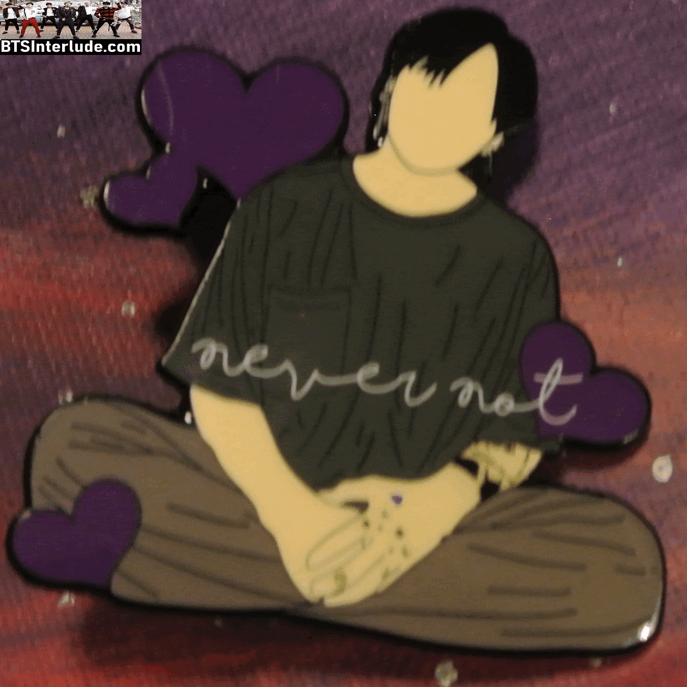 BTS PIN ENAMEL GUNMETAL JEON JUNGKOOK 전정국 NEVER NOT JUNGSH00KIEEE PINS BADGE BUTTON