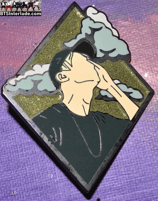 BTS PIN ENAMEL GUNMETAL RM KIM NAMJOON 김남준 BLACK CAP SHIRT DIAMOND VERY NICE PINS BADGE BUTTON
