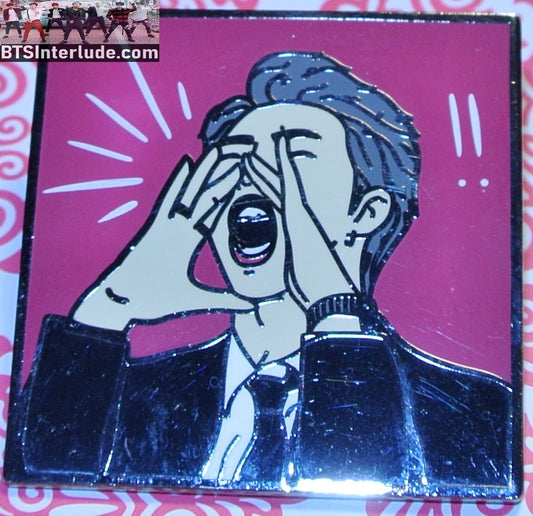 BTS PIN ENAMEL GUNMETAL RM KIM NAMJOON 김남준 2018 MAMAS YELLING BADGE BUTTON