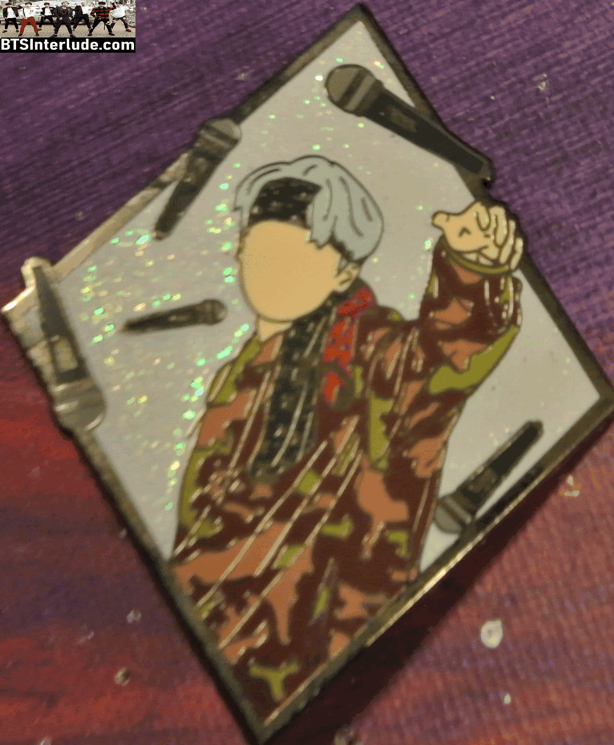 BTS PIN ENAMEL GUNMETAL SUGA MIN YOONGI 민윤기 MIC DROP DIAMOND VERY NICE PINS BADGE BUTTON