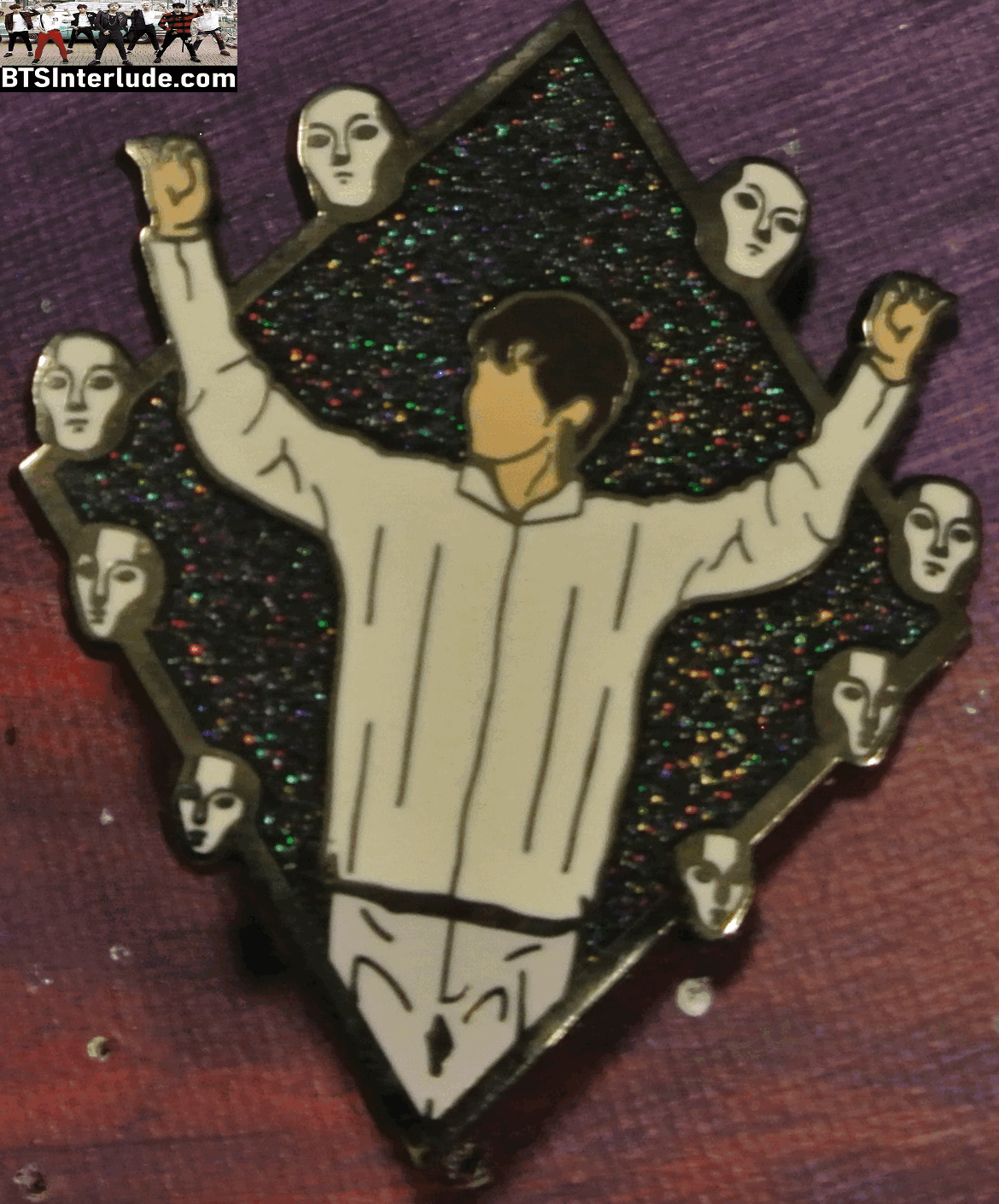 BTS PIN ENAMEL GUNMETAL V KIM TAEHYUNG 김태형 SINGULARITY DIAMOND VERY NICE PINS BADGE BUTTON