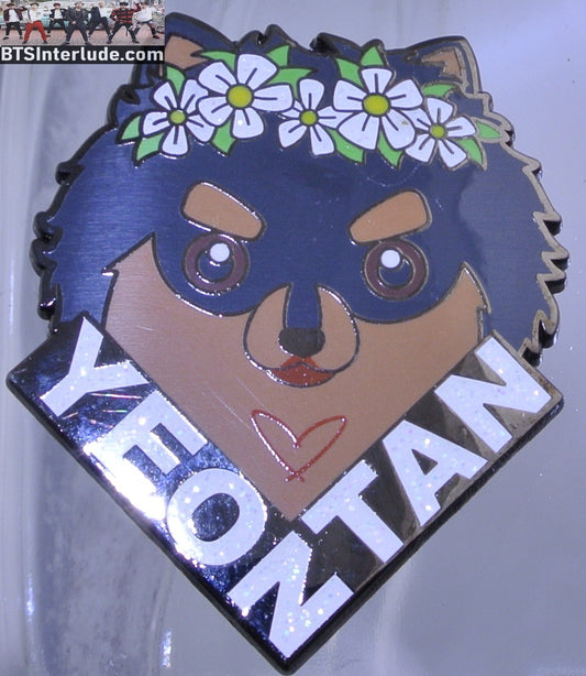 BTS PIN ENAMEL GUNMETAL V KIM TAEHYUNG 김태형 YEONTAN DAISY FLOWER TIARA BADGE BUTTON