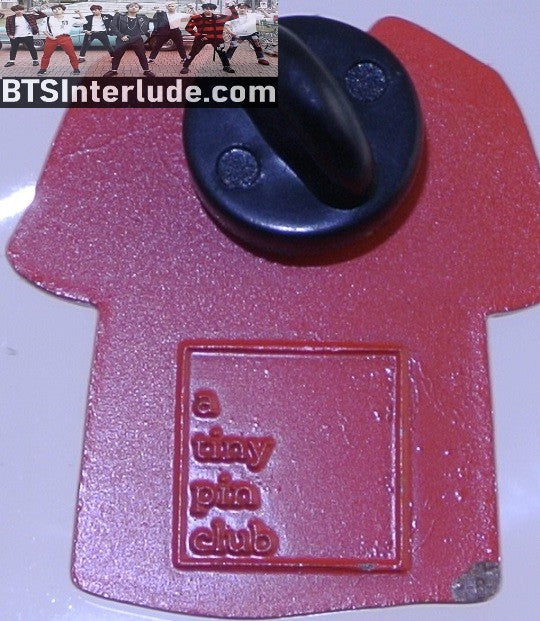 BTS PIN ENAMEL ORANGE GROUP LOVE YOURSELF BLACK T SHIRT POCKET TINY PIN CLUB PINS JUNGKOOK V JIMIN RM J-HOPE SUGA JIN BADGE BUTTON