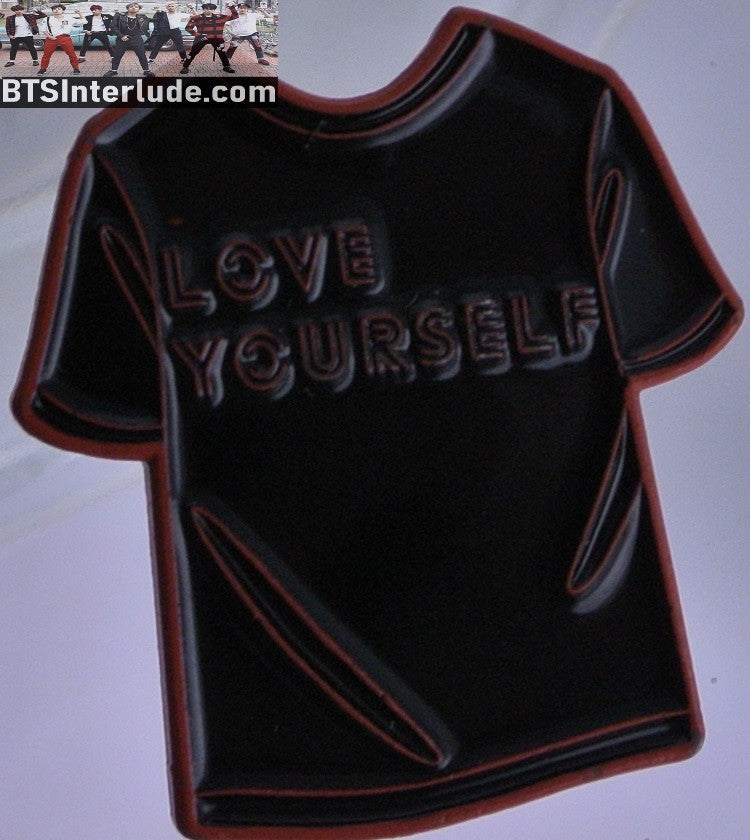 BTS PIN ENAMEL ORANGE GROUP LOVE YOURSELF LY BLACK T SHIRT TINY PIN CLUB PINS JUNGKOOK V JIMIN RM J-HOPE SUGA JIN BADGE BUTTON