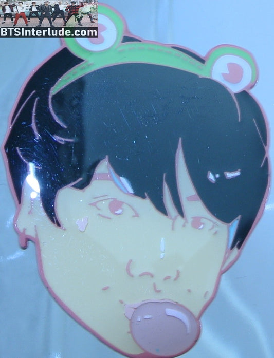 BTS PIN ENAMEL PINK JEON JUNGKOOK 전정국 FACE FROG EYE HEADBAND BUBBLEGUM CLOUD 9 PINS BADGE BUTTON