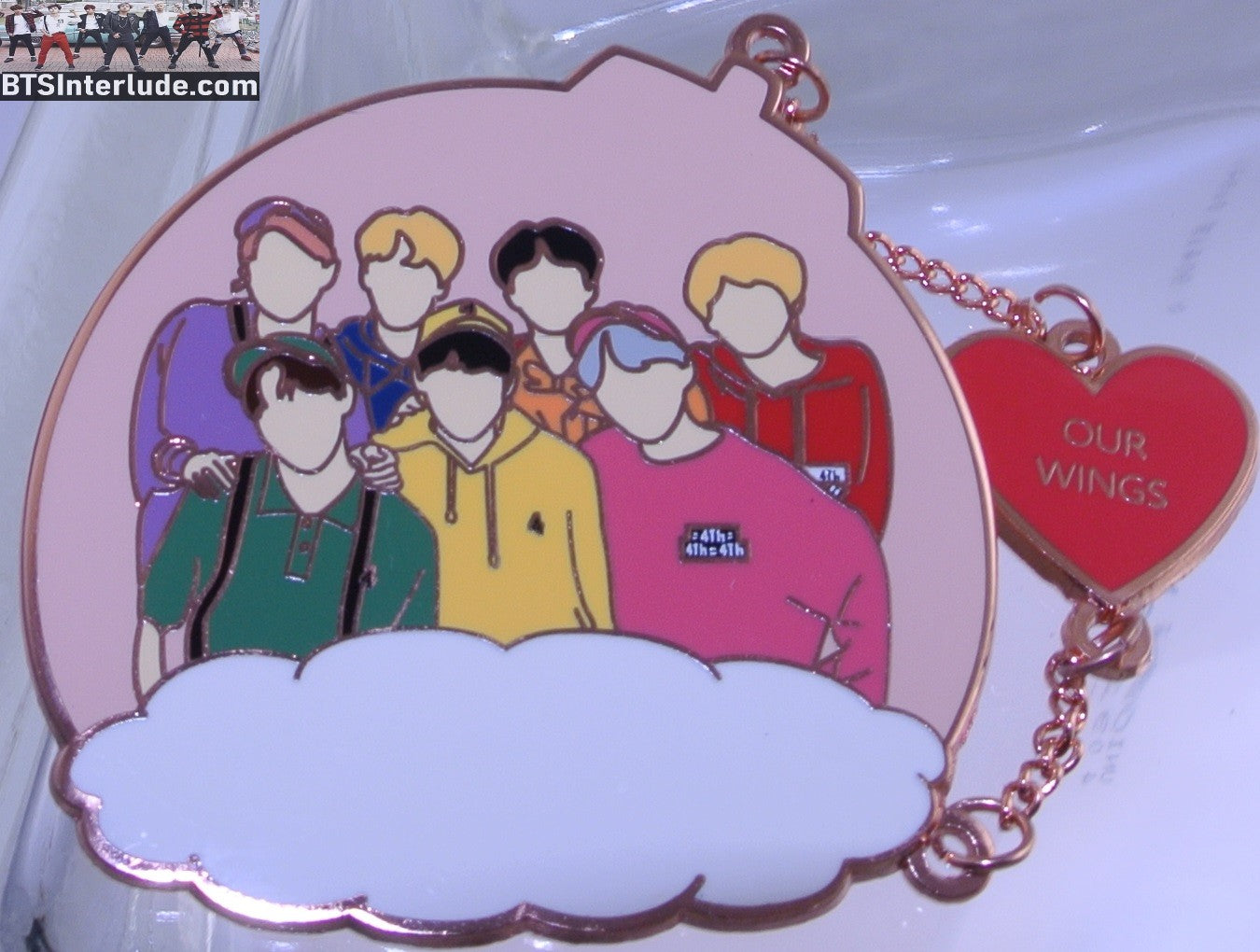 BTS PIN ENAMEL ROSE GOLD COPPER GROUP  HAPPY EVER AFTER 4TH MUSTER ORNAMENT RED HEART TRIVIA LOVE SHOP PINS JUNGKOOK V JIMIN RM J-HOPE SUGA JIN BADGE BUTTON