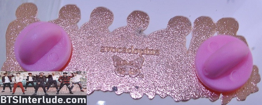 BTS PIN ENAMEL ROSE GOLD COPPER GROUP LOVE YOURSELF WORLD TOUR FLOWERS JAPAN AVOCADO PINS JUNGKOOK V JIMIN RM J-HOPE SUGA JIN BADGE BUTTON