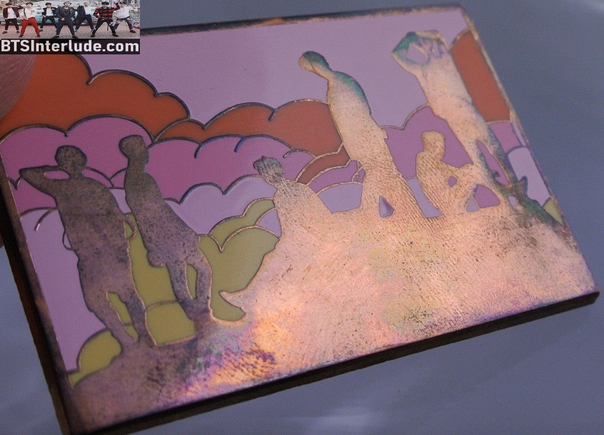 BTS PIN ENAMEL ROSE GOLD COPPER GROUP SUNSET STARSTRUCK PINS JUNGKOOK V JIMIN RM J-HOPE SUGA JIN BADGE BUTTON