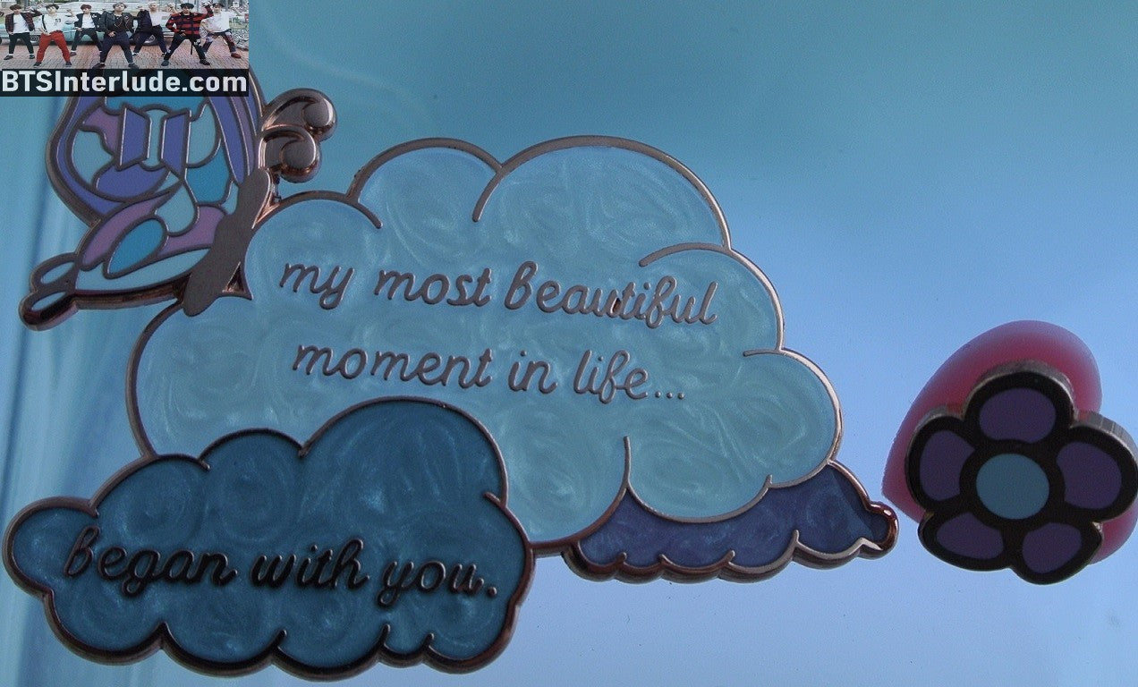 BTS PIN ENAMEL ROSE GOLD COPPER GROUP HYYH MOST BEAUTIFUL MOMENT BUTTERFLY CLOUD BONUS FLOWER LUPI PINS JUNGKOOK V JIMIN RM J-HOPE SUGA JIN BADGE BUTTON