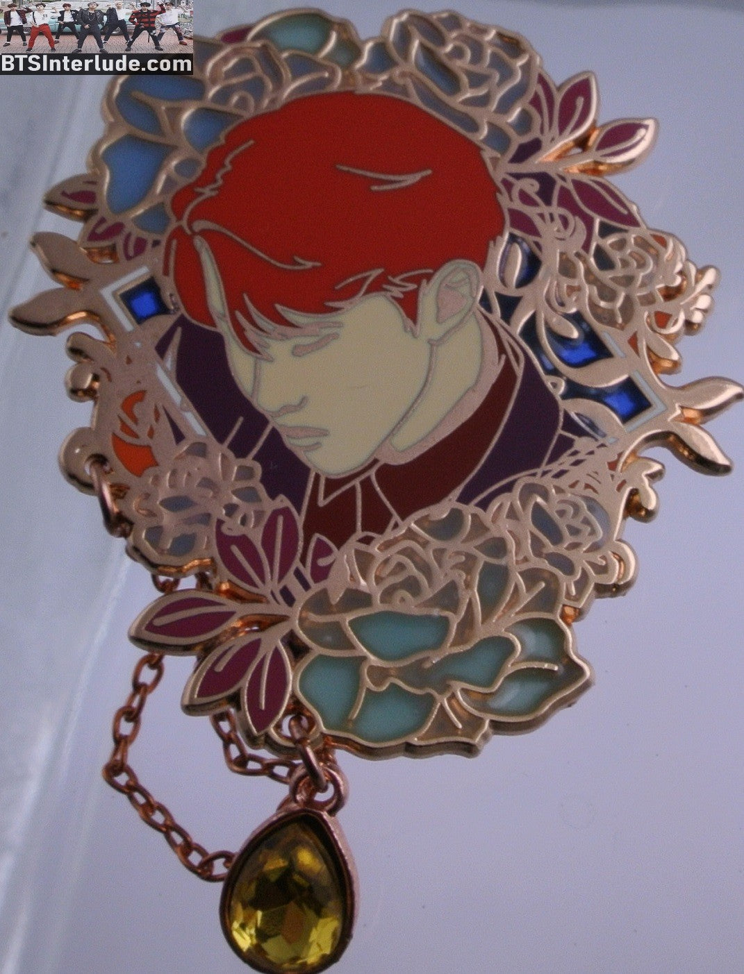 BTS PIN ENAMEL ROSE GOLD COPPER J-HOPE JUNG HOSEOK 정호석 RED HAIR MAMA AMBER DROP NICUBIII PINS BADGE BUTTON