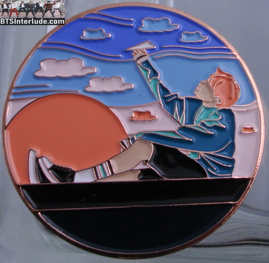 BTS PIN ENAMEL ROSE GOLD COPPER J-HOPE JUNG HOSEOK 정호석 SPRING DAY TRAIN ROSE GOLD ROUND KCONCEPT PINS BADGE BUTTON