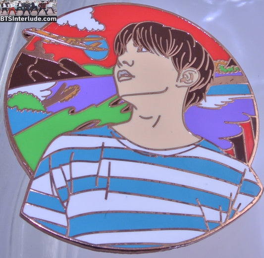 BTS PIN ENAMEL ROSE GOLD COPPER J-HOPE JUNG HOSEOK 정호석 AIRPLANE PT 2 ROSE GOLD ROUND STARCANDY PINS BADGE BUTTON