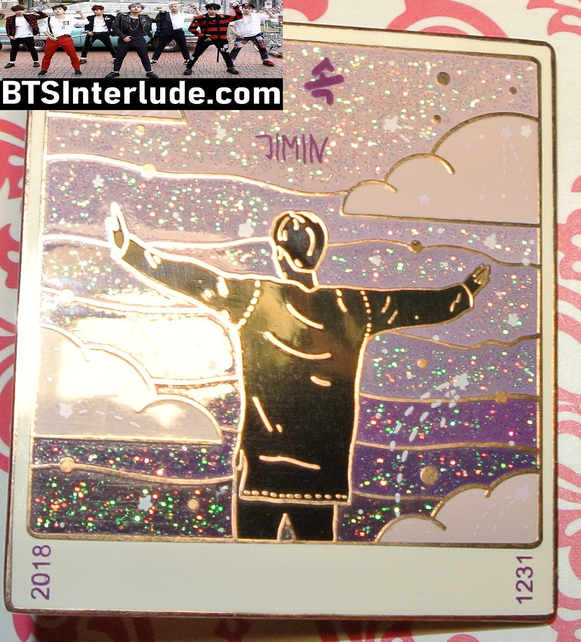 BTS PIN ENAMEL ROSE GOLD COPPER PARK JIMIN 박지민 PROMISE PURPLE SKY POLAROID LW PINS BADGE BUTTON