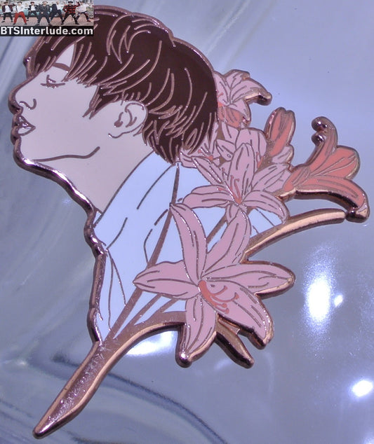 BTS PIN ENAMEL ROSE GOLD COPPER JEON JUNGKOOK 전정국 AMARYLLIS FLOWERS STARCANDY PINS BADGE BUTTON