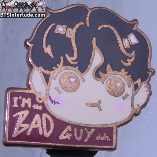 BTS PIN ENAMEL ROSE GOLD COPPER JEON JUNGKOOK 전정국 I'M THE BAD GUY BILLIE EILISH THEME AFAERIE PINS BADGE BUTTON