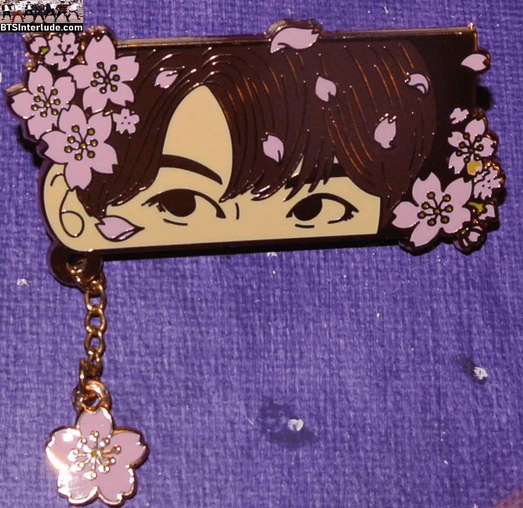 BTS PIN ENAMEL ROSE GOLD COPPER JEON JUNGKOOK 전정국 EYES PINK FLOWERS DANGLE JIMIN 0613 PINS BADGE BUTTON